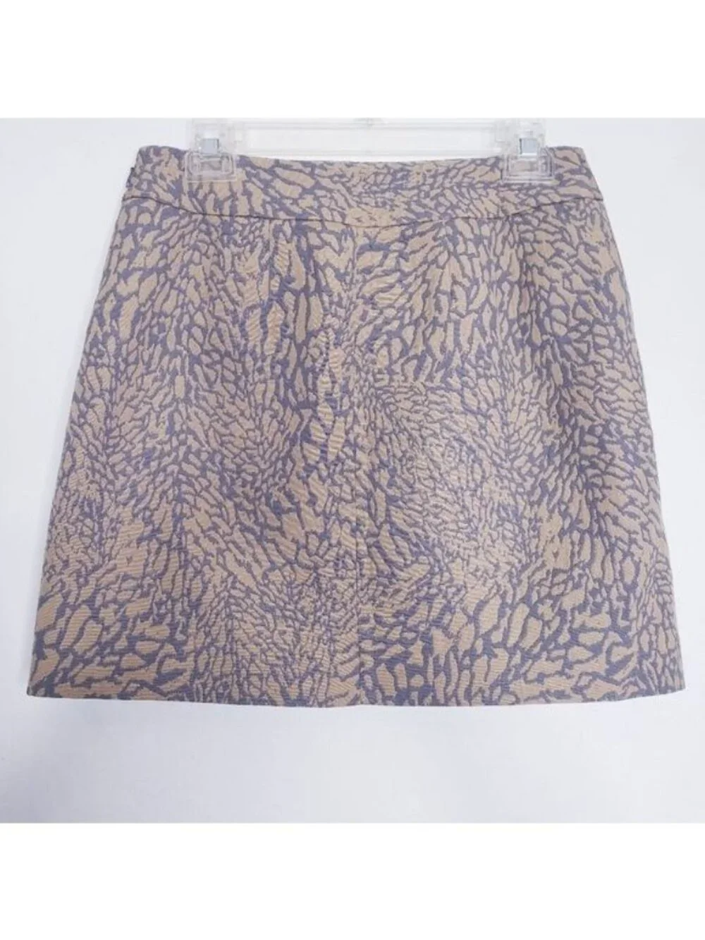 Loft Ann Taylor Tan & Gray Animal Print Career Mini Skirt Women's Size 2